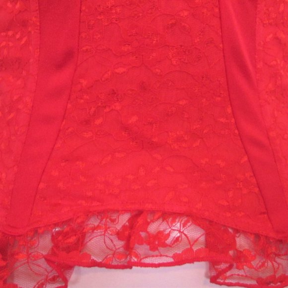 red vintage corset bra size 36c garters lingerie new - Picture 2 of 4